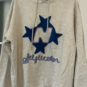 Aelfric Eden Gray and Blue Graphic Hoodie